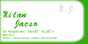 milan jacso business card